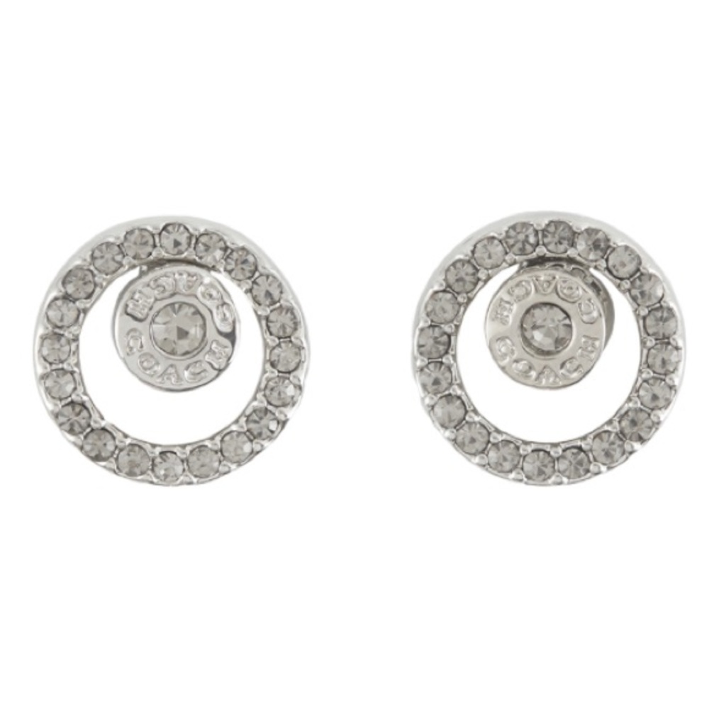 COACH Open Circle Pave Halo Studs